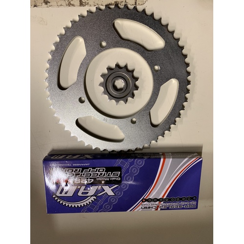 KAWASAKI KLX 140 13 51 CHAIN AND SPROCKET SET KIT HEAVY DUTY EK 428 CHAIN MADE IN JAPAN