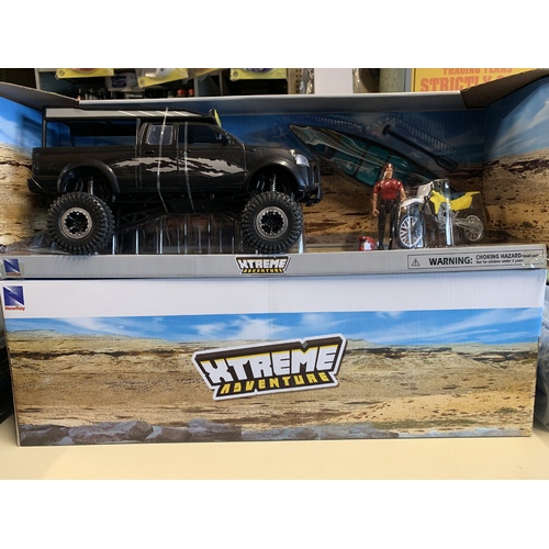 XTREME OFF ROAD TRUCK AND DIRT BIKE MODEL DIECAST F150 RAPTOR SYTLE CANOE