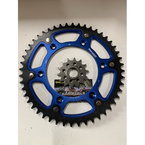 KTM HUSQUVARNA HUSABERG 48 BLUE T REAR 14 T FRONT STEALTH SUPER SPROX SPROCKETS