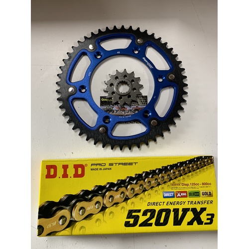 KTM 48 T BLUE REAR 14 SPROCKET STEALTH 300 DID VX3 GOLD 520 XRING HUSKY BERG 300 250 350 500 501