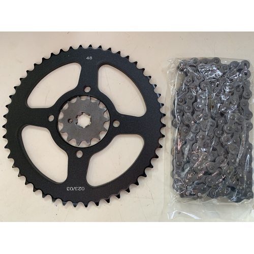 YAMAHA DT RT MX 100 CHAIN AND SPROCKET KIT 14 T FRONT 48 T REAR 420 CHAIN