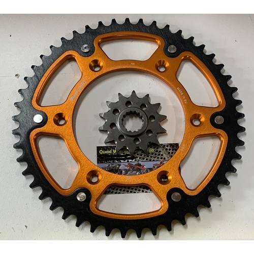 KTM 49 REAR 14 FRONT SPROCKET STEALTH SUPERSPROX 125 150 200 250 300 350 450 500 ORANGE