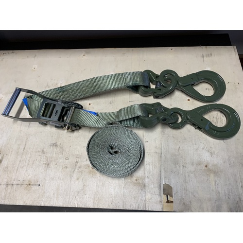 NOBEL RATCHET TIE DOWN STRAP 6 M 2500 KG SELF CLOSING HOOK MADE IN AUSTRALIA
