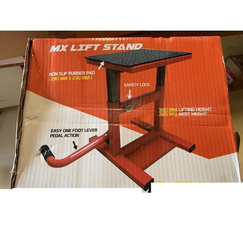RED MX ENDURO MOTORCYCLE LIFT STAND 380 mm LIFT 150 KG KTM CRF WR RMZ KX YZ CR TE
