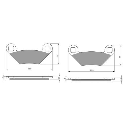 POLARIS HAWKEYE SPORTSMAN 400 FRONT BRAKE PADS LEFT & RIGHT GF300