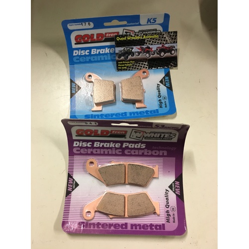 HONDA CRF CR 125 150 250 450 X   GOLD FREN FRONT S3 K5 REAR BRAKE PAD SET 041 176