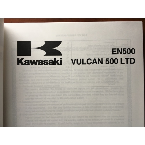 KAWASAKI VULCAN 500 LTD KAWASAKI WORKSHOP MANUAL