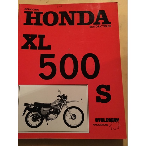 HONDA XL500S CYCLESERV WORKSHOP MANUAL