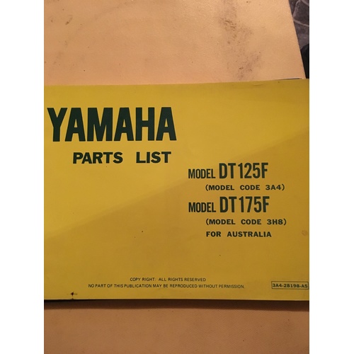 YAMAHA PARTS LIST YZ400F