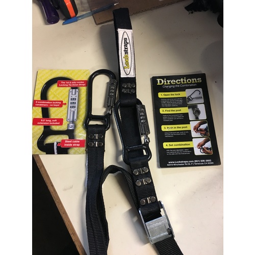 LOCKSTRAPS LOCKING TIE DOWN - SAFE SECURE DIRT BIKE MX COMBO LOCK