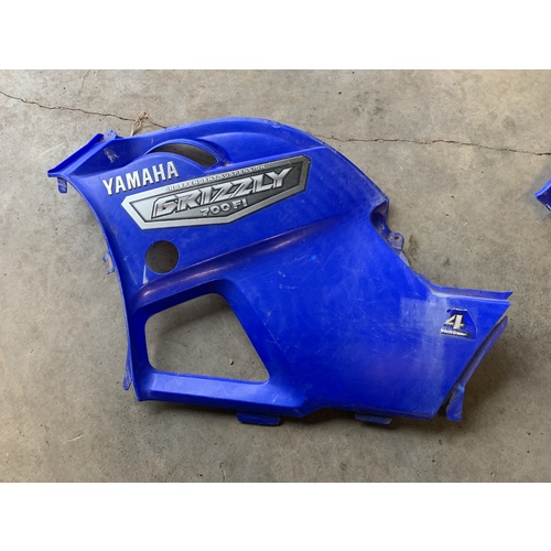 YAMAHA GRIZZLY 550 700 LEFT BLUE PLASTIC SIDE COVER 2007 - 2011