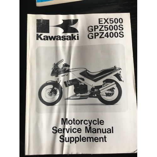 KAWASAKI 1987 1992 EX500 GPZ500S GPZ400S SERVICE MANUAL SUPP