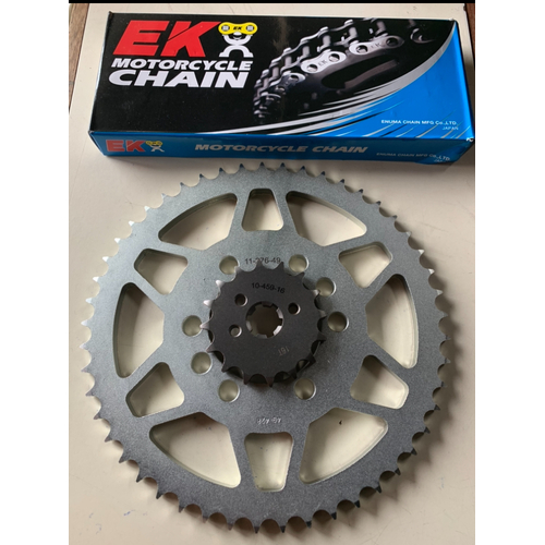 YAMAHA DT 175 CHAIN AND SPROCKET KIT 16 T FRONT 49 T REAR 428 EK CHAIN 79 - 06