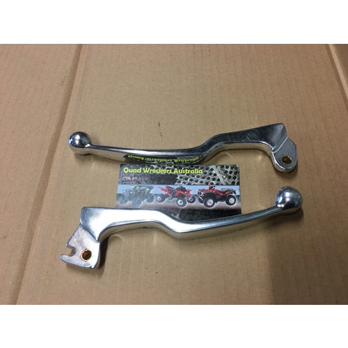 SUZUKI DS 80 JR 80 FRONT BRAKE & CLUTCH LEVER SET PAIR SILVER 4641
