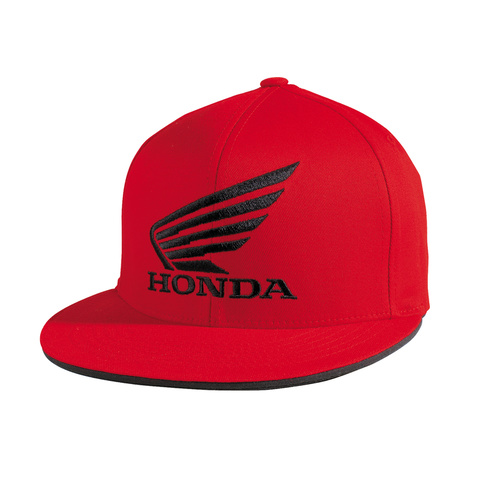 RED HONDA FOX HAT - CAP FLAT PEAK FLEX FIT SIZE LARGE / EXTRA LARGE 