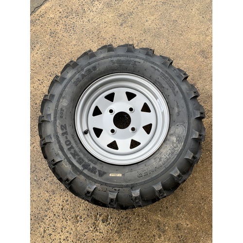 ATV FRONT RIM AND TYRE 25 X 8 X 12 YAMAHA HONDA SUZUKI 4 X 110 SPARE