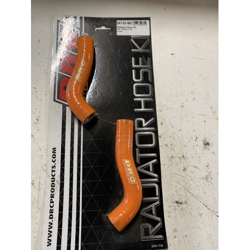 KTM 250 EXCF 2008 - 2011 DRC SILICONE RADIATOR HOSE SET ORANGE D4701897