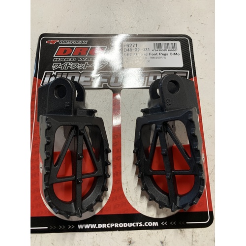 SUZUKI DRZ 400 50 mm WIDE FOOT PEGS WITH REMOVABLE SLIDERS RM 125 250 91 - 00 RMX