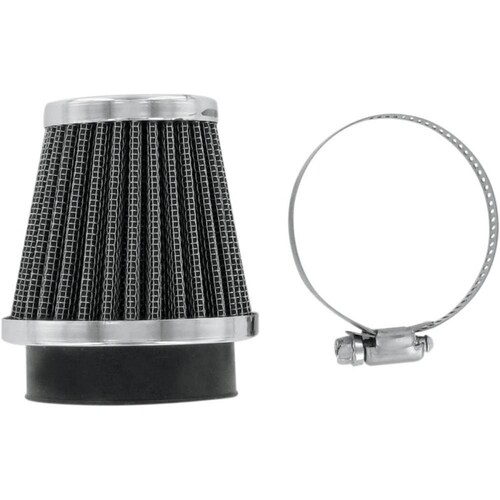 EMGO AIR FILTER POD SUIT 52 mm CARB FLANGE TAPERED WITH CHROME CAP
