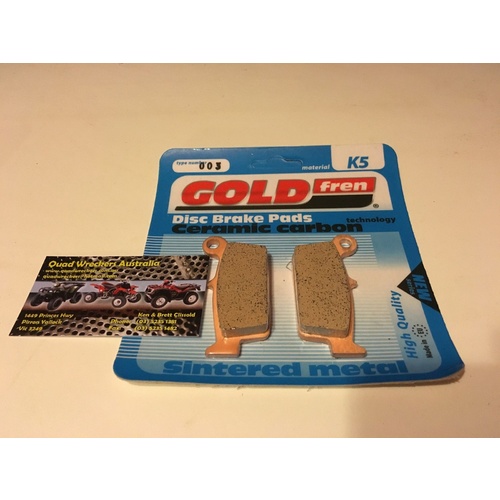 SUZUKI DRZ 400  KLX REAR  BRAKE PADS GOLD FREN SINTERED METAL 003