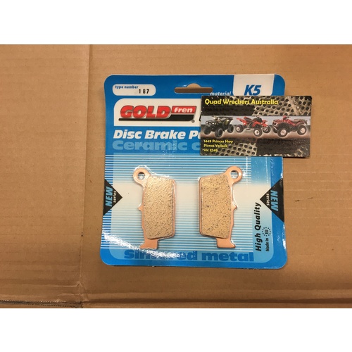 YAMAHA WR F 250  450 F GOLD FREN SINTER METAL K5 REAR BRAKE PADS 187