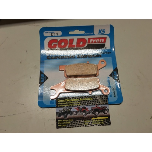 YAMAHA GRIZZLY YFM 550 700 REAR LEFT HAND BRAKE PADS GOLD FREN  255