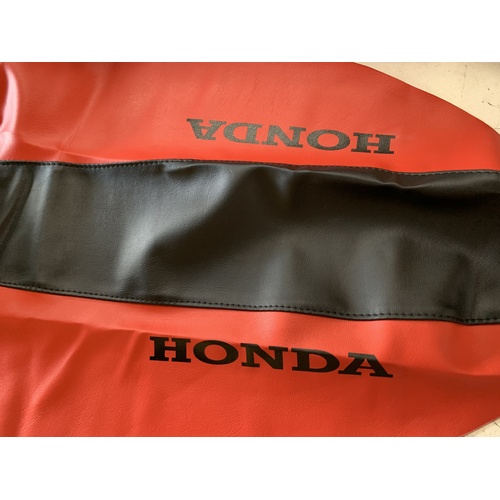 HONDA XR 250 R 96 - 04 BLACK RED VINYL VINAL SEAT COVER STAPPLE ON WITH BLACK LETTERING