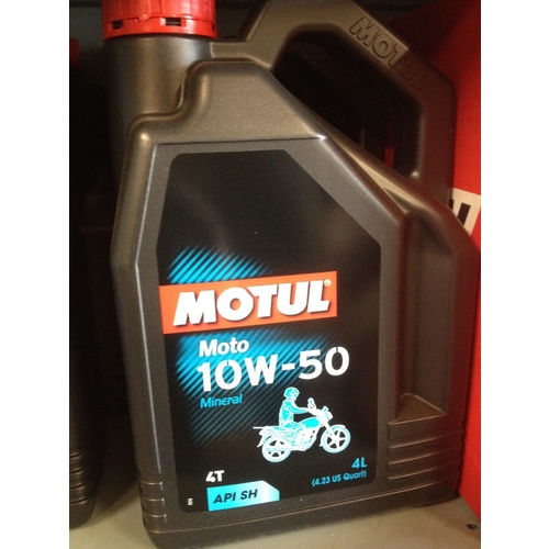 MOTUL MOTO 4T 10W 50 FOUR STROKE MINERAL ENGINE OIL 4 OLDER BIKES , QUADS ATV