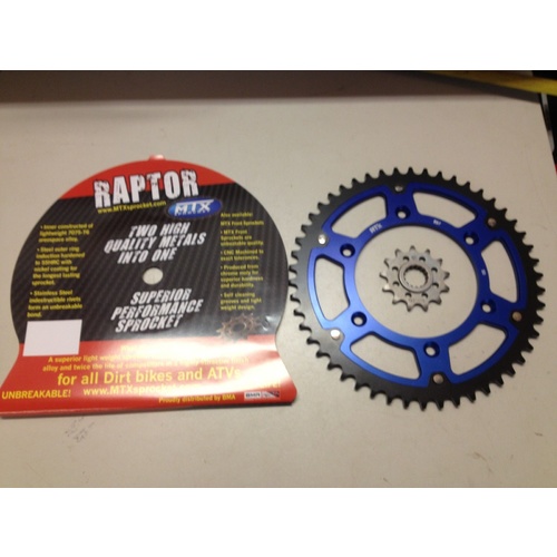 KTM HUSABERG 50 T REAR 13 FRONT SPROCKET MTX RAPTOR BLUE 250 300 350 450 
