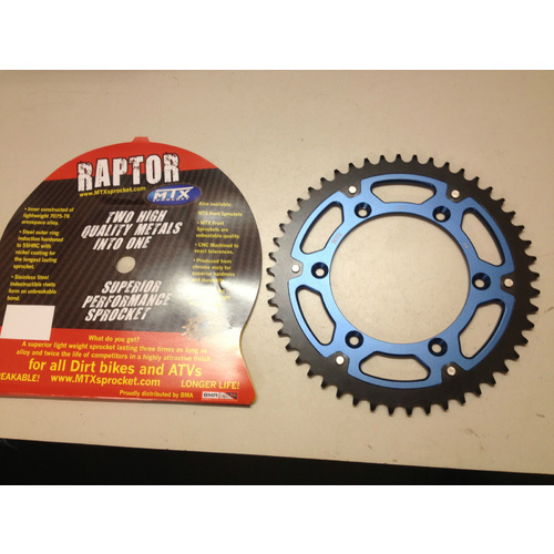 YAMAHA YZF 400 426 450 49 TOOTH REAR MTX RAPTOR  SPROCKET   BLUE
