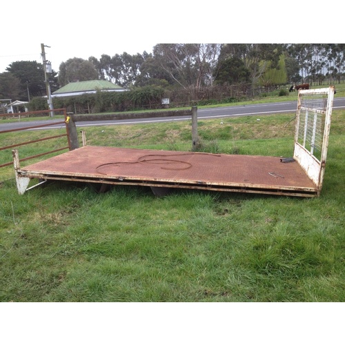 STEEL TRUCK TRAY  STEEL FLOOR WOULD MAKE A GREAT FLAT TOP TRAILER