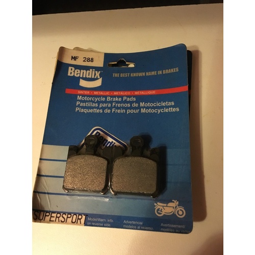 BENDIX BRAKE PADS REAR SUZUKI GSXR 1000 M 1600 KAWASAKI ZXR 600 1000 1200 MF288