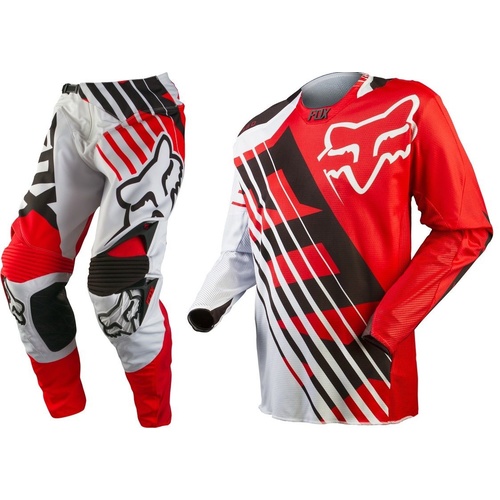 FOX RACING MX GEAR SET 360 SAVANT RED / WHITE GEAR PANTS 28 , MEDIUM JERSEY