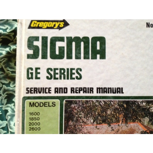 SIGMA GE SERIES 1978-1980 GREGORYS  WORKSHOP MANUAL