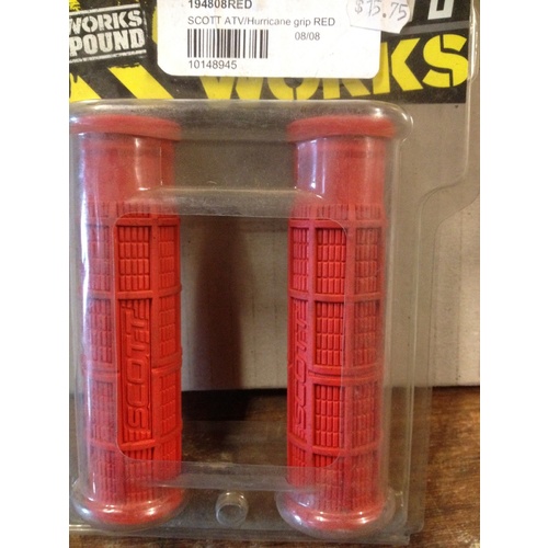 TAG MEDIUM  ATV HAND GRIPS RED HURRICAN TRX KFZ LTR YFZ LTZ KFX     PWC