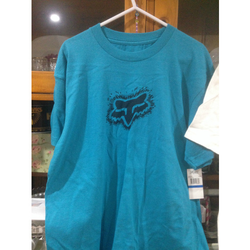KIDS FOX RACING tshirts Turquoise Boys tickner s/s Tee  ex display stock (102)