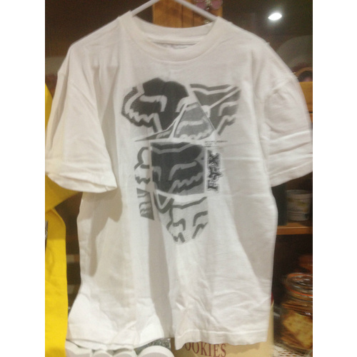 KIDS FOX RACING BOYS SPLICED UP SSS TEE  WHITE XLARGE ex display stock (106)