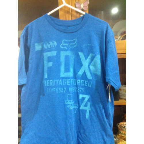 KIDS FOX RACING BOYS FILIBUSTER SS TEE  BLUE  LARGE ex display stock (108)
