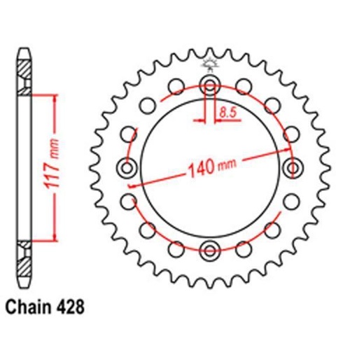 YAMAHA YZ 80 84 - 92 46 TOOTH REAR STEEL SPROCKET  JTR 831