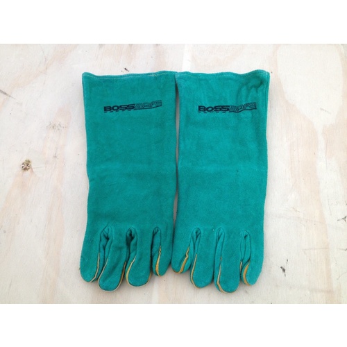 BOSS SAFE WELDING GLOVES - WORKING GARDENING LEATHER OUTER LINED INNER ONE PAIR