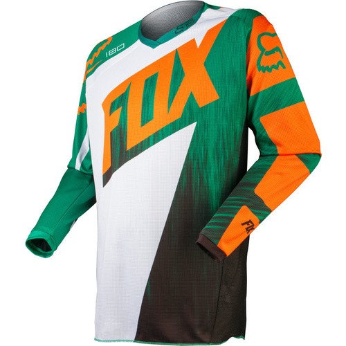 KIDS FOX RACING MX JERSEY VANDAL 180 GREEN ORANGE  SIZE KIDS SMALL 