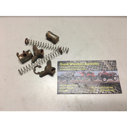 KAWASAKI KLF 220 250 LOWER FRONT BRAKE CABLE SPRINGS WING NUTS PI CLIPS