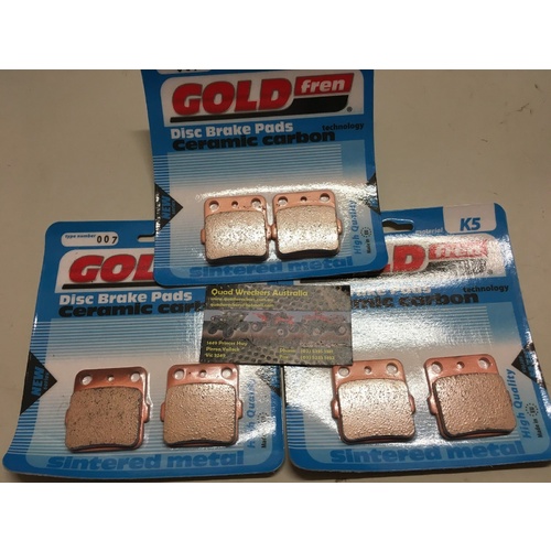 YAMAHA BANSHEE YFZ 350 GOLD FREN SINTERED METAL BRAKE PADS SET FRONT & REAR 007
