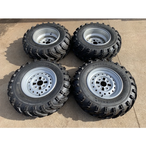 FRONT & REAR 12 INCH ATV RIMS TYRES  SET 4 TRX 300 350 400 420 450 500 HONDA