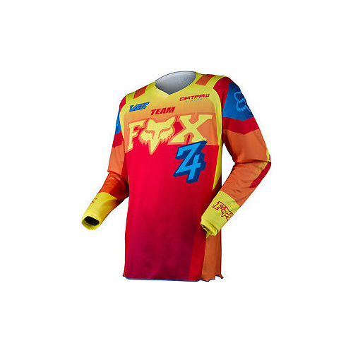 KIDS FOX RACING MX JERSEY IMPERIAL 180 RED / YELLOW  SIZE YOUTH EXTRA LARGE