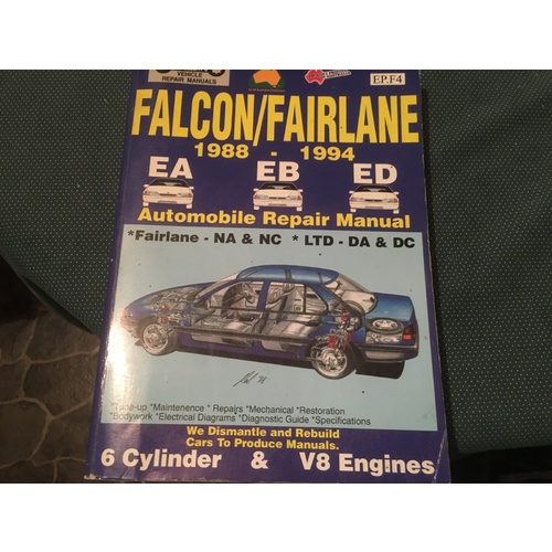FORD FALCON-FAIRLANE 6/8 CYL EA-EB-ED 88-94 MAX ELLERY WORKSHOP - SERVICE MANUAL