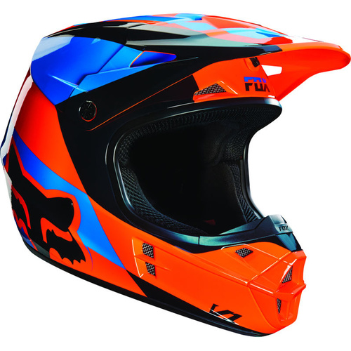  FOX RACING V1 MAKO ORANGE HELMET MX DIRT BIKE SIZE  LARGE