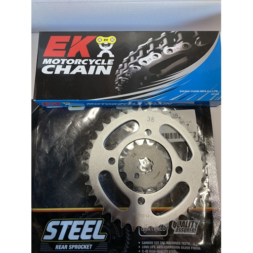 YAMAHA TTR 110   CHAIN & SPROCKET KIT 14 T FRONT 35 T REAR 420 EK CHAIN 