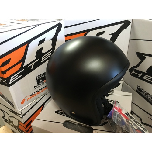 M2R OPEN FACE HELMET HARLEY VSTAR CRUISER GO CART HORSE  SEMI FLAT BLACK LARGE