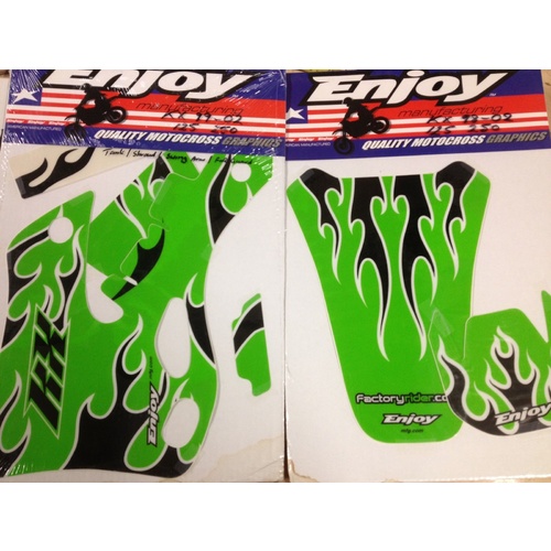 KX 125 250  STICKER KIT TANK SHROUDS FRONT & REAR GUARD AIR BOX 1999 / 2002